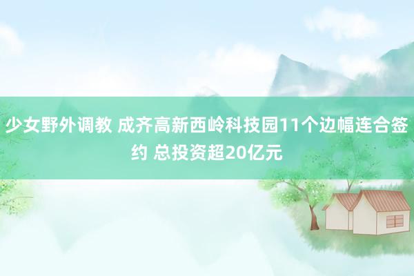 少女野外调教 成齐高新西岭科技园11个边幅连合签约 总投资超20亿元